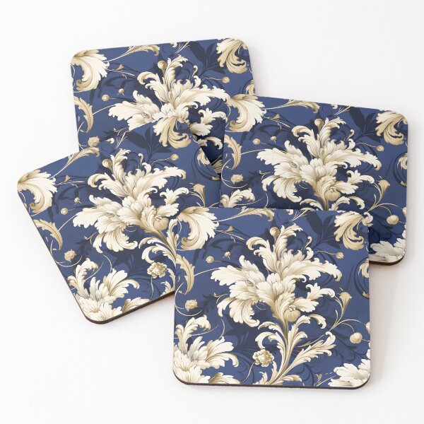 Item preview, Exploring the Baroque Navy Collection with White and Gold Rod-Tone Accents designed and sold by AlienSkinEyes.