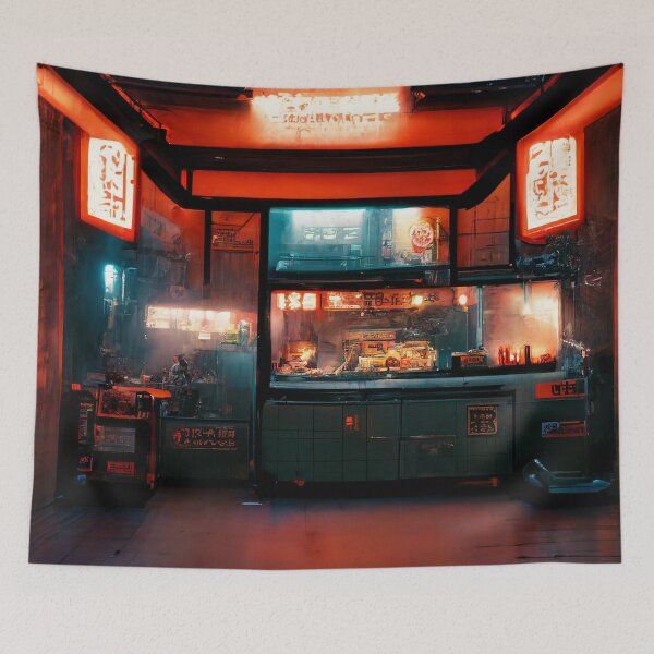 Item preview, Food Nook - Cyberpunk Cityscapes designed and sold by ArkMinted.