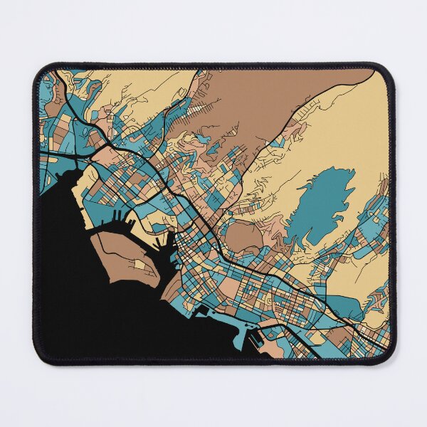 Item preview, Honolulu Map Pattern in Mid Century Pastel designed and sold by PatternMaps.