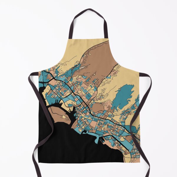 Item preview, Honolulu Map Pattern in Mid Century Pastel designed and sold by PatternMaps.