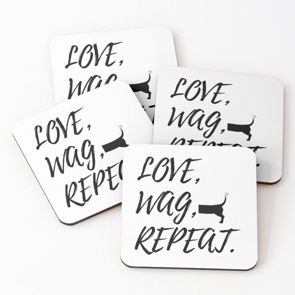 Item preview, Love, Wag, Repeat - Canine Joy Typography designed and sold by SuperheroDogs.