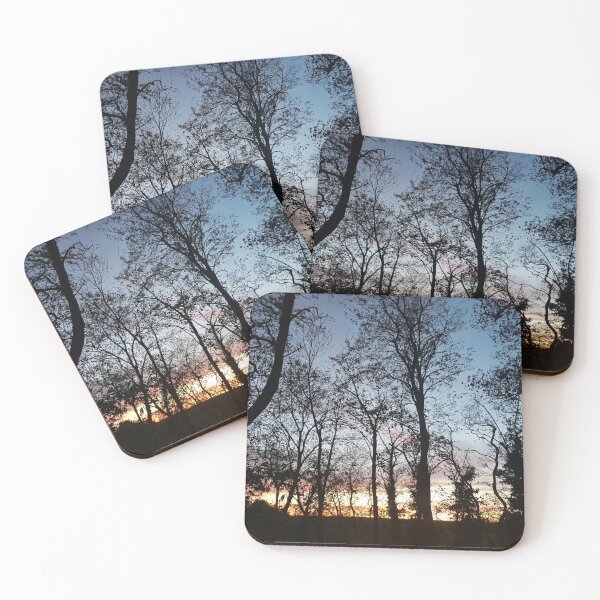 Item preview, sunset in the winter forest designed and sold by JuliasArtWorld.