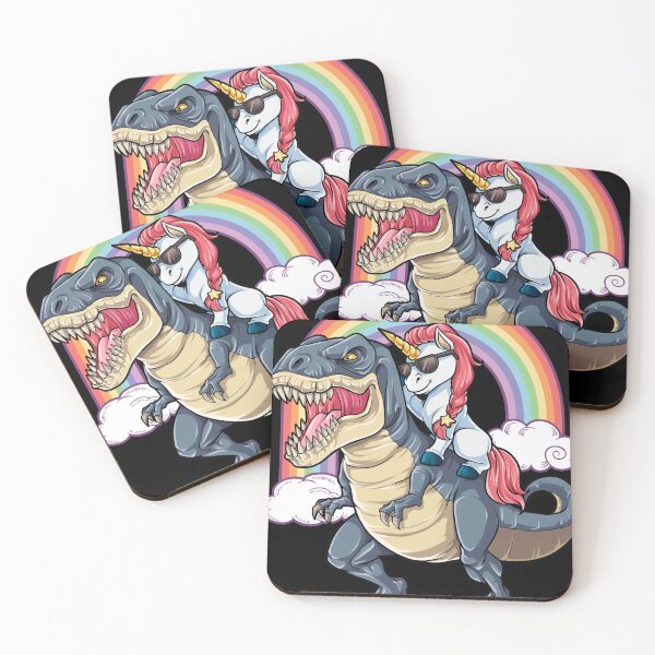 Item preview, Unicorn Riding Dinosaur T Rex Funny Unicorns Party Rainbow Squad Gifts for Kids Boys Girls designed and sold by KaySwift48.