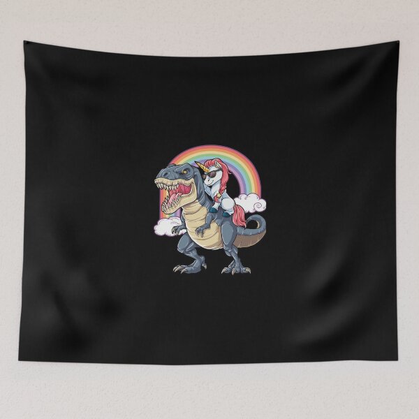 Item preview, Unicorn Riding Dinosaur T Rex Funny Unicorns Party Rainbow Squad Gifts for Kids Boys Girls designed and sold by KaySwift48.