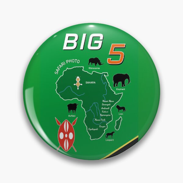 Item preview, Big Five 5 Safari Africa Elephant Lion Zoo Travel Vintage Poster designed and sold by PB Mary.