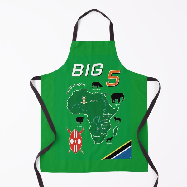 Item preview, Big Five 5 Safari Africa Elephant Lion Zoo Travel Vintage Poster designed and sold by PB Mary.