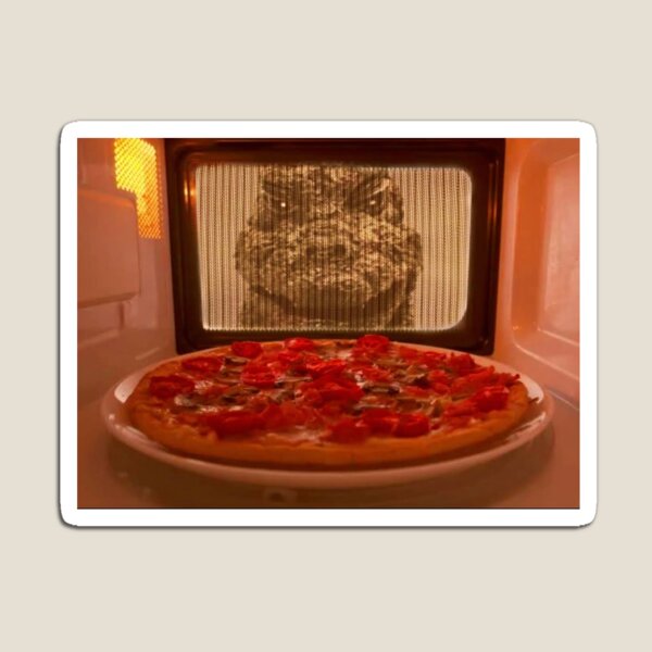 Vista previa del artículo con la obra «Godzilla viendo pizza», diseñado y vendido por toocheesy.