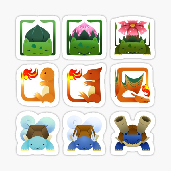 Gen 1 Starters Sticker