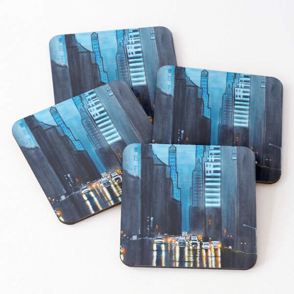 Item preview, Rainy City Night cityscapes designed and sold by artbymanjiri.