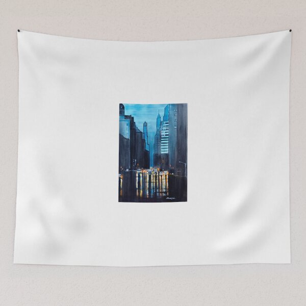 Item preview, Rainy City Night cityscapes designed and sold by artbymanjiri.