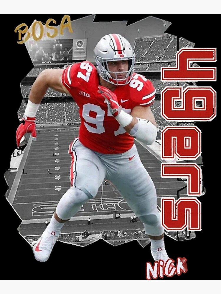 Nick Bosa 97 San Francisco 49ers player signature football poster