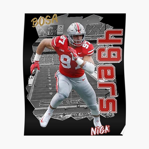 Nick Bosa 97 San Francisco 49ers player signature football poster