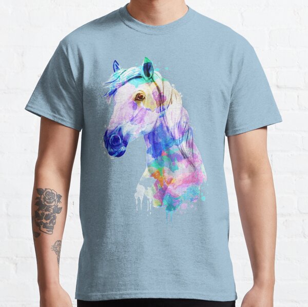 Pferd Aquarellmalerei, Aquarell Pferd, Pferd Kunst, Pferd Porträt Classic T-Shirt