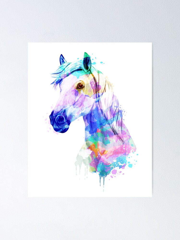 Horse Watercolor Painting, Watercolor Horse, Horse Art, Horse Portrait" Poster By Romandigitalart | Redbubble
