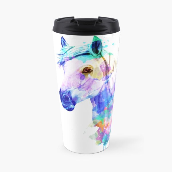 Horse Watercolor Painting, Watercolor Horse, Horse art, Horse Portrait Travel Mug