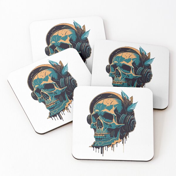 Item preview, skullcandy - skullhead with headset designed and sold by Print Alpha.