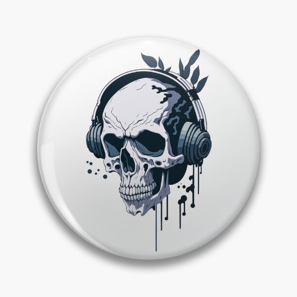 Item preview, aesthetic skull with headset - skullcandy designed and sold by Print Alpha.