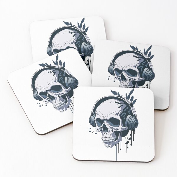 Item preview, aesthetic skull with headset - skullcandy designed and sold by Print Alpha.