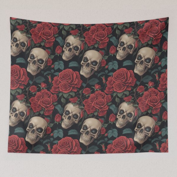 Item preview, Skulls and roses pattern.  designed and sold by twisted-dot.