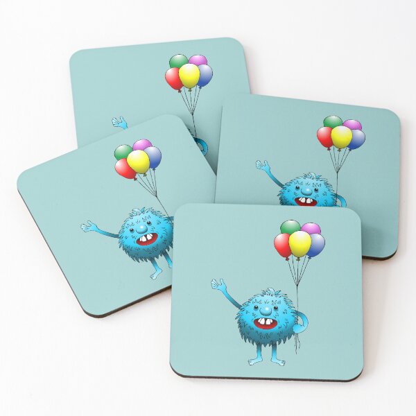 Item preview, Cute monster holding party balloons designed and sold by Restarter.