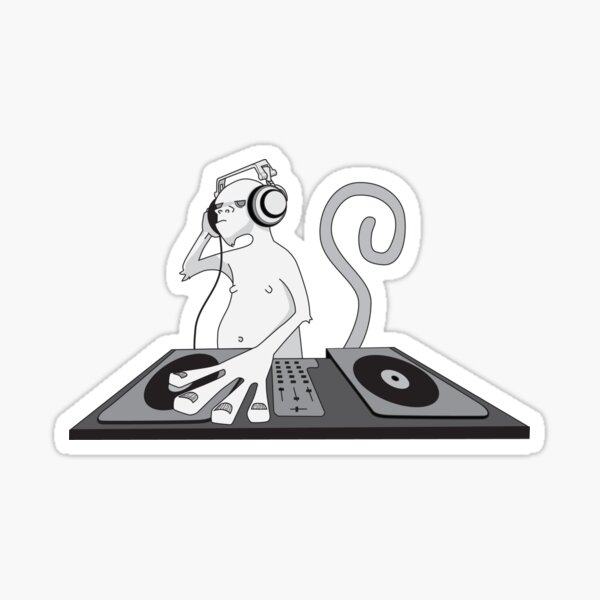Monkey is a DJ Sticker