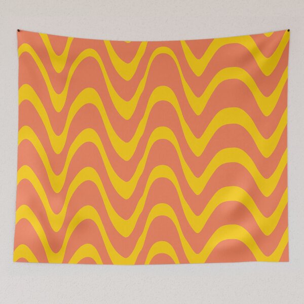 Item preview, Retro 70s Groovy Waves Pattern Orange and Yellow  designed and sold by Yasminepatterns .