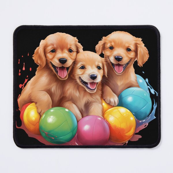 Item preview, Golden Retriever Puppy's Playing with Balls designed and sold by ARTficiallyAnon.