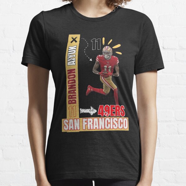 NFL Team Apparel WOMENS San Francisco 49ers BRANDON AIYUK V-Neck Football Jersey  Shirt BLACK