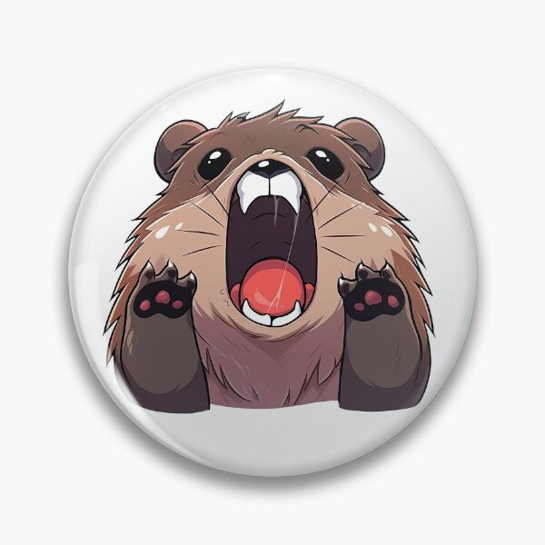 Item preview, Cute Kawaii Screaming Marmot Meme Screaming Beaver designed and sold by CozyKawaiiArt.