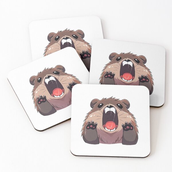 Item preview, Cute Kawaii Screaming Marmot Meme Screaming Beaver designed and sold by CozyKawaiiArt.