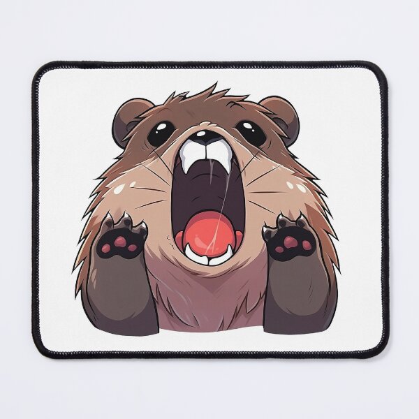 Item preview, Cute Kawaii Screaming Marmot Meme Screaming Beaver designed and sold by CozyKawaiiArt.