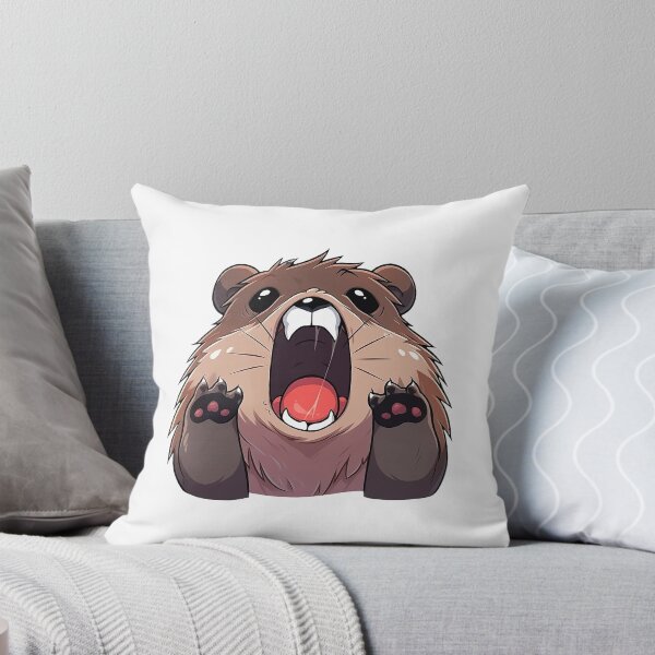 Item preview, Cute Kawaii Screaming Marmot Meme Screaming Beaver designed and sold by CozyKawaiiArt.