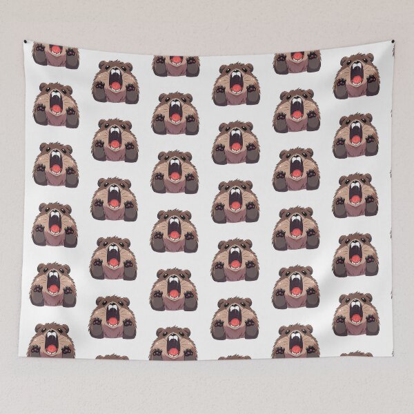 Item preview, Cute Kawaii Screaming Marmot Meme Screaming Beaver designed and sold by CozyKawaiiArt.