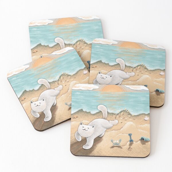 Item preview, Gato cavando arena en la playa designed and sold by Julia Sol.
