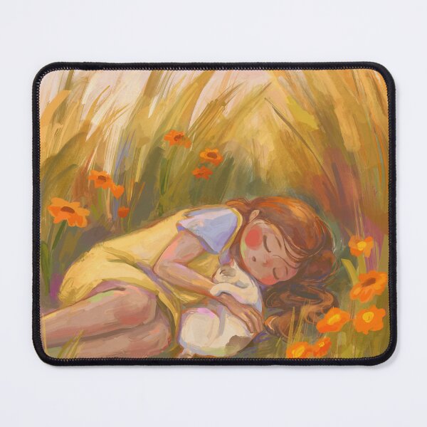 Item preview, sleeping girl with cat designed and sold by LeenOnArt.