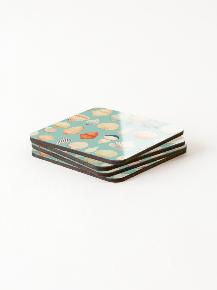 Thumbnail 4 of 5, Coasters (Set of 4), Shells shells shells designed and sold by DiveIntoDesigns.
