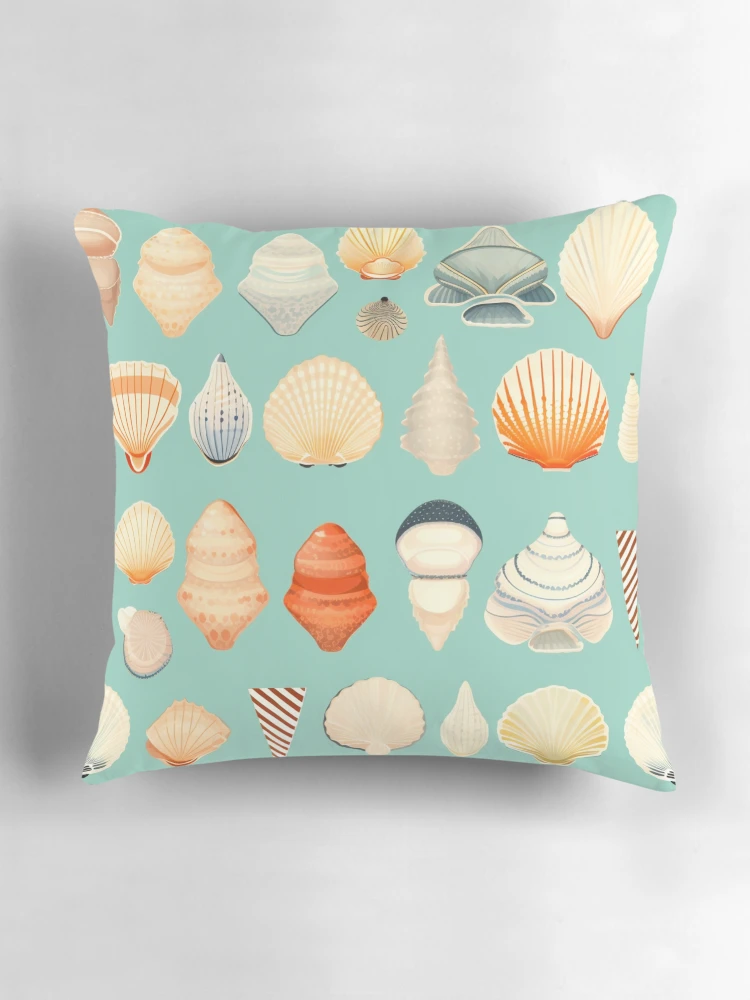 Thumbnail 3 of 4, Pillow, Shells shells shells designed and sold by DiveIntoDesigns.