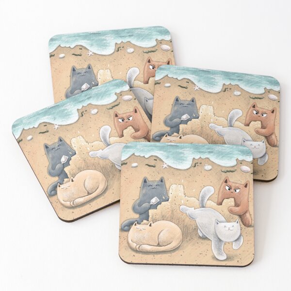 Item preview, Cats Building A Sandcastle designed and sold by Julia Sol.