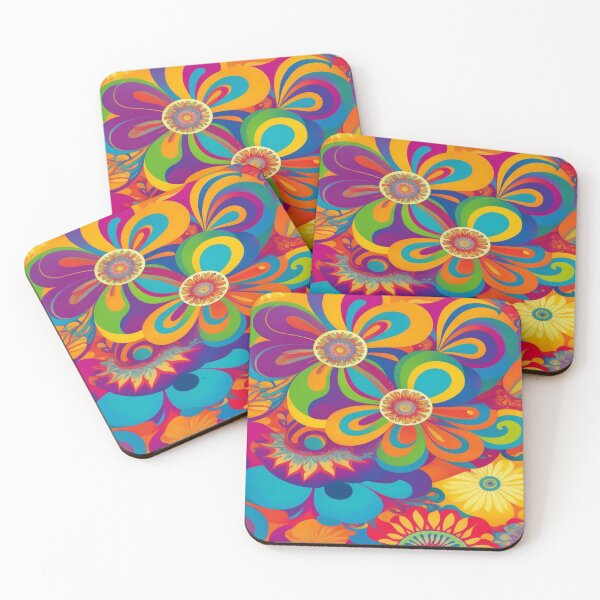 Item preview, Flower Power Colourful Flower Pattern designed and sold by druidwolfart.