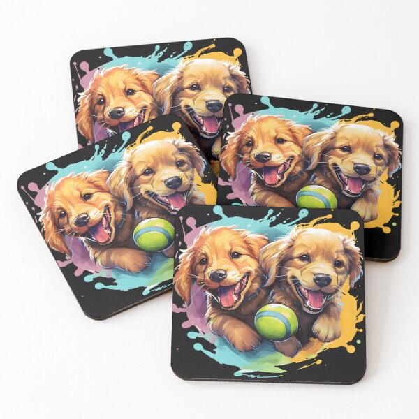 Item preview, Golden Retriever Puppy's Playing with Balls designed and sold by ARTficiallyAnon.