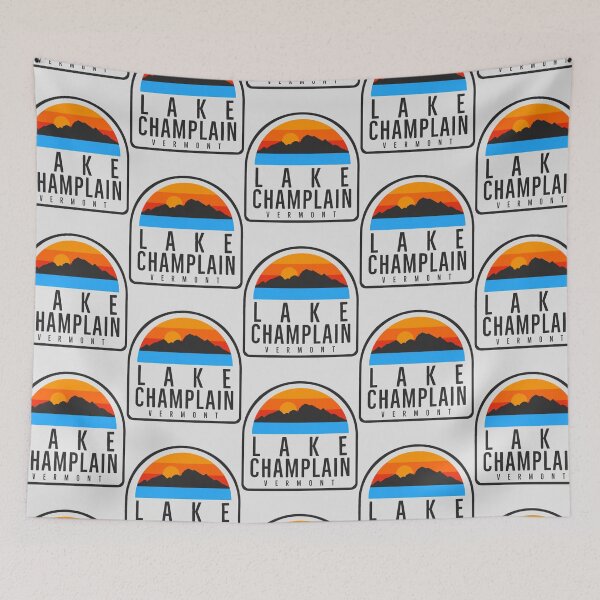 Item preview, Lake Champlain Vermont Vintage Retro Adventure Fishing, Skiing Mountains designed and sold by Dar-rinWitmer.