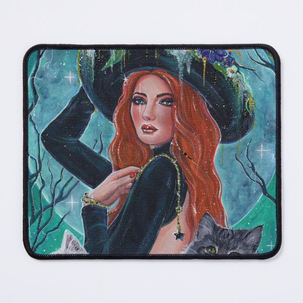 Item preview, Cassandra Halloween witch with cats by Renee Lavoie designed and sold by Renee Lavoie.