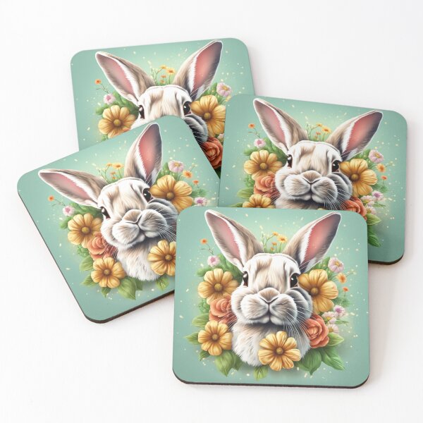 Item preview, Bunny Rabbit, Flower Power, Detailed, Hyper Realistic  designed and sold by BirdsnStuff.