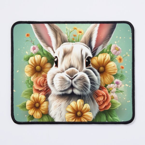 Item preview, Bunny Rabbit, Flower Power, Detailed, Hyper Realistic  designed and sold by BirdsnStuff.