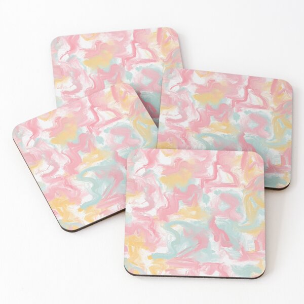 Item preview, Abstract Impasto Paint Coral Yellow Turquoise designed and sold by Cato99.
