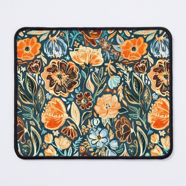 Item preview, Messy Vivid Floral in Orange and Blue designed and sold by micklyn.