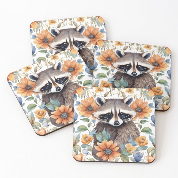 Item preview, Racoon and Flower  designed and sold by the-cc.