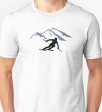 Skiing mountains Unisex T-Shirt