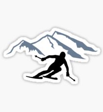 Skiing mountains Sticker