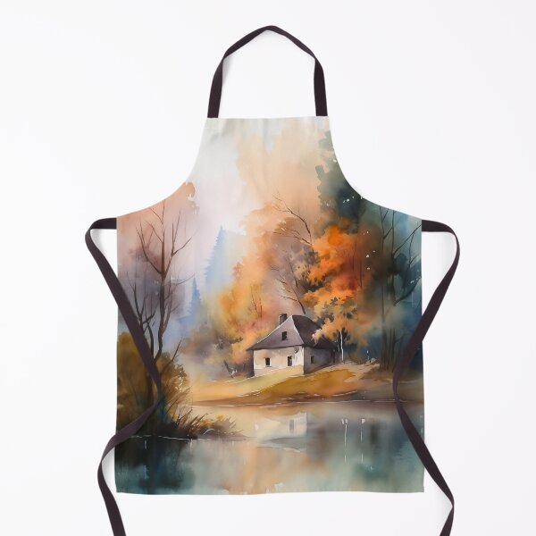 Item preview, Colorful Autumn Landscape Watercolor 04 designed and sold by Red Witch Art.